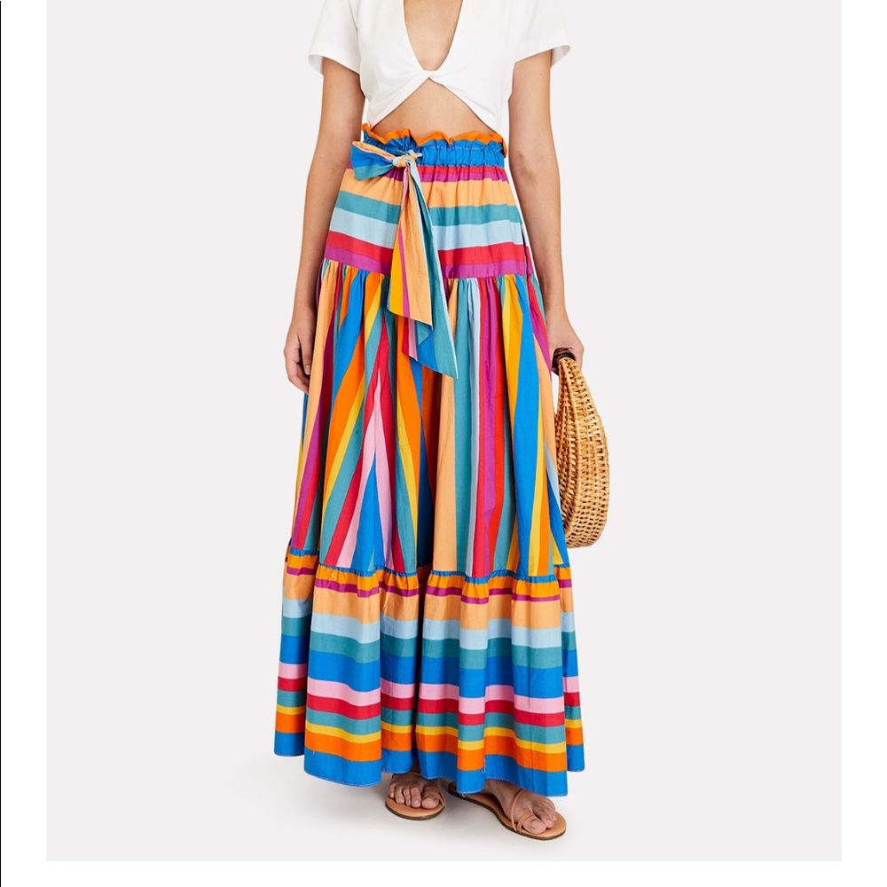 FARM RIO Striped Cotton Maxi Skirt size S